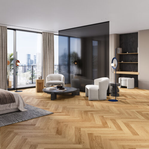 Szalagparketta Bright Tölgy Halszálka 110