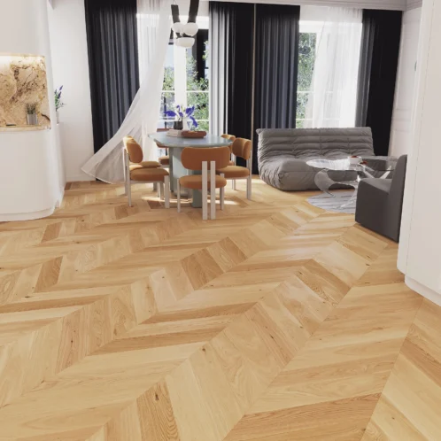 Szalagparketta Bright Tölgy Chevron 130